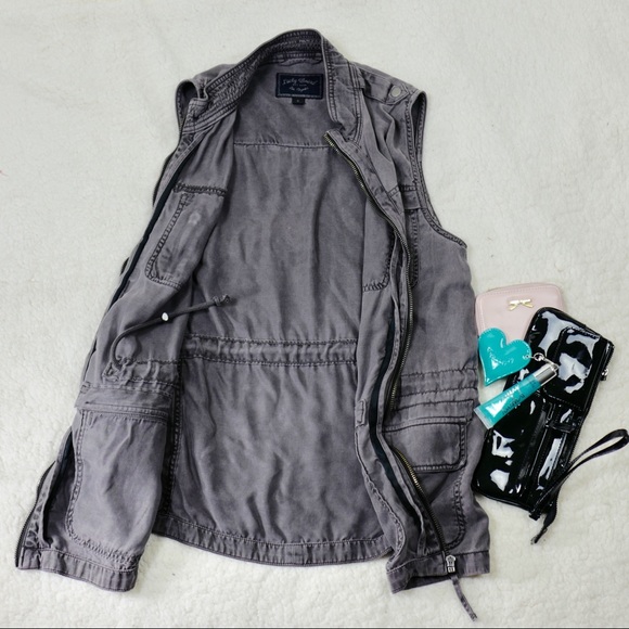 Lucky Brand tencel vest charcoal Sz. S - Picture 8 of 8